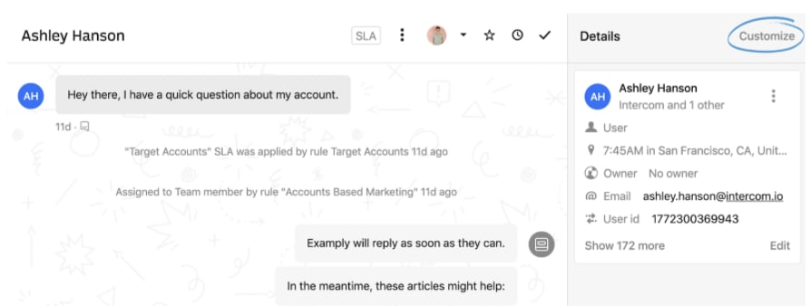 Intercom Salesforce Integration: Select Customize